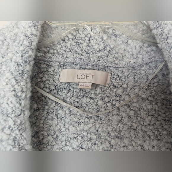 LOFT Wool & Alpaca Blend Long Oversized Cardigan Sweater, Gray (SIZE XS/S) - Picture 6 of 13